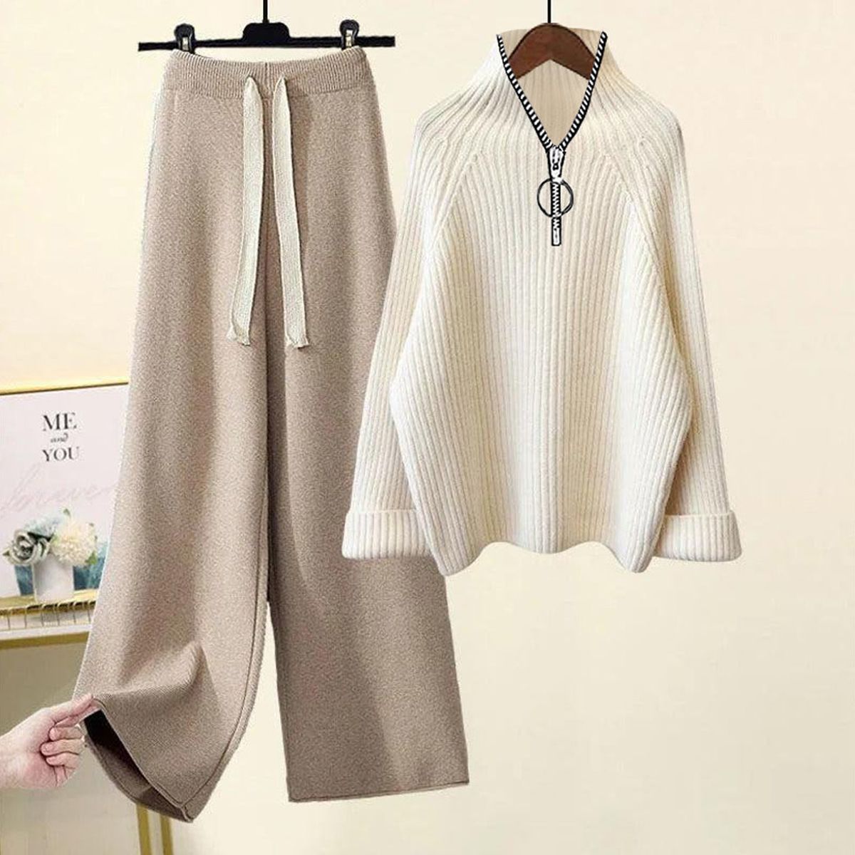 Comfortabele tweedelige set met hoge hals