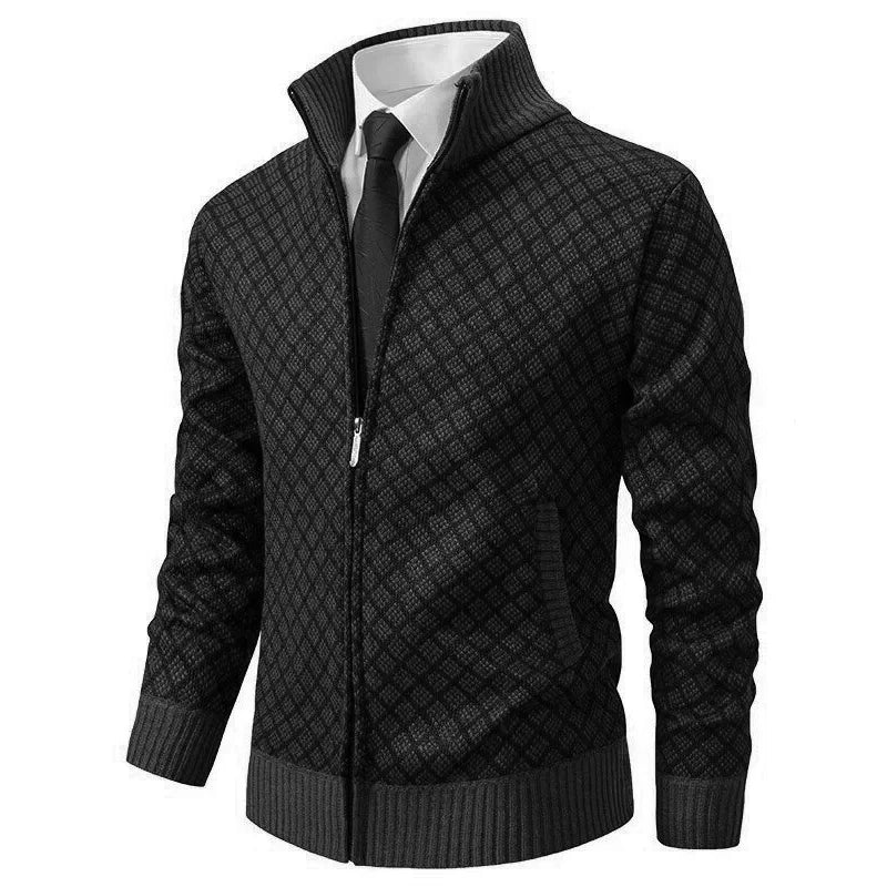 Moderne heren sweater met praktische ritssluiting