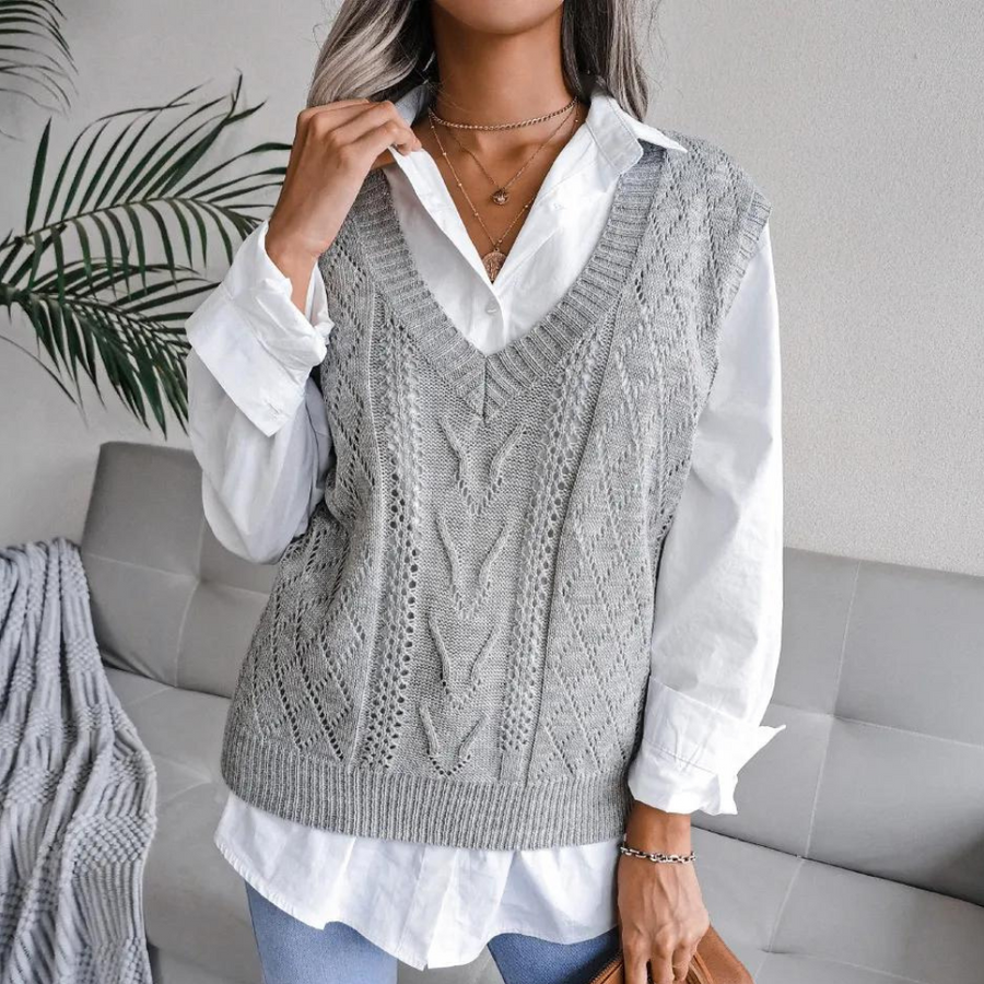 Modieuze dames V-hals casual gilet
