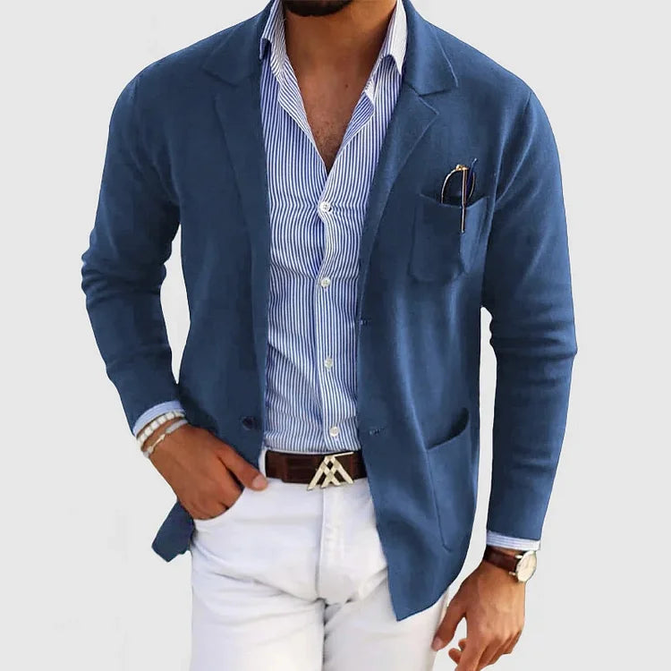 Stijlvolle herenblazer met klassieke pasvorm en knoopsluiting