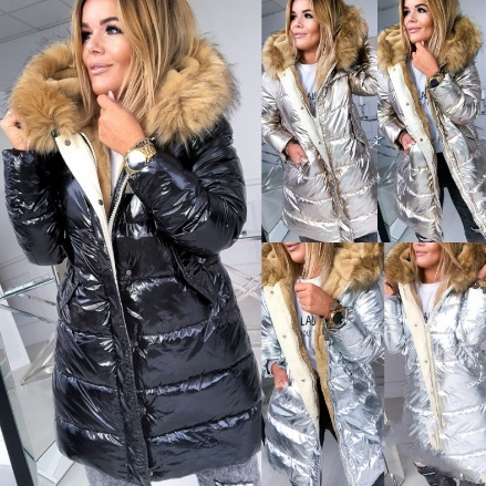 Winterjas lang model met verfijnde kraag voor dames