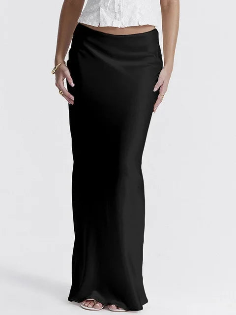 Stijlvolle maxi-rok met zijslit en gladde afwerking