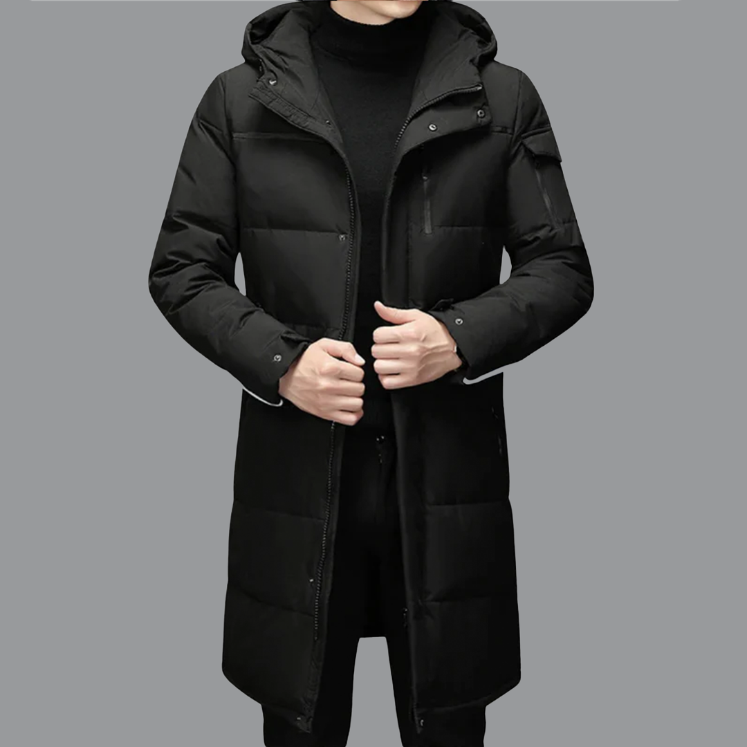 Comfortabele lange heren winterjas voor bescherming tegen kou