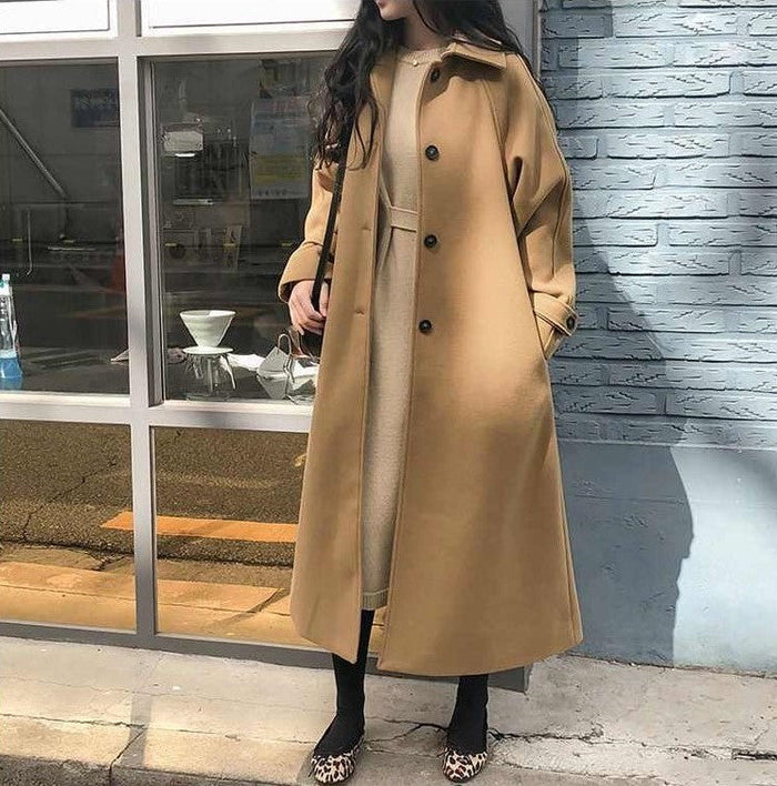 Elegante lange jas met modern ontwerp voor vrouwen