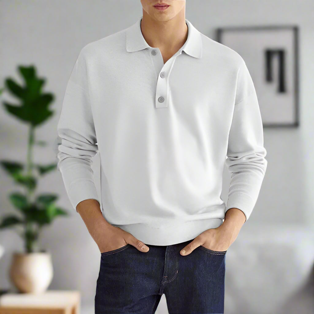 Trendy lange mouwen polo voor heren met een tijdloos ontwerp