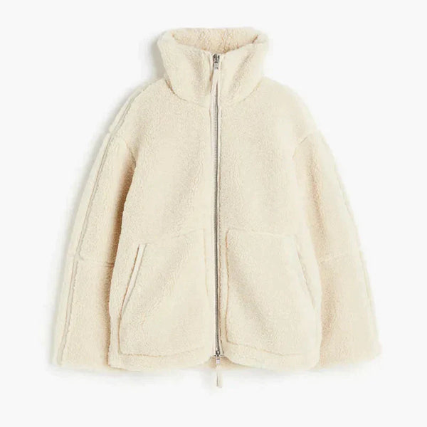 Gezellige oversized damesjas met rits, comfortabel en modieus