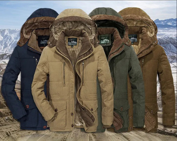 Warme Winterjas met Kap voor Heren, Ideaal voor Koude Temperaturen