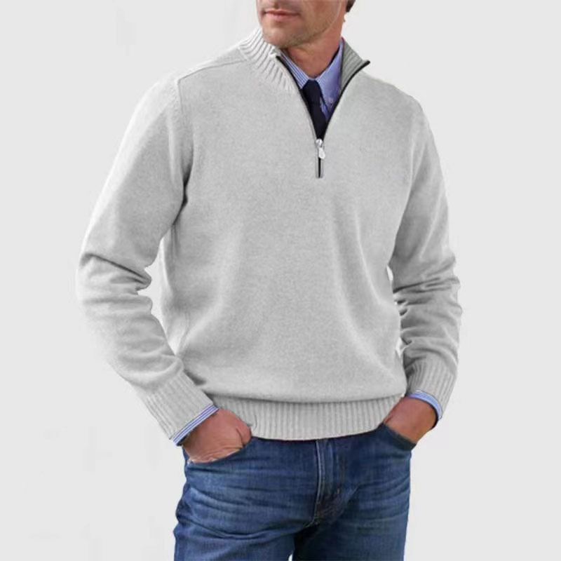 Heren trui met halve rits voor een stijlvolle en comfortabele look