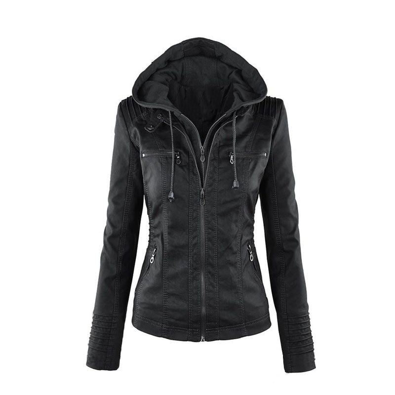 Elegante jas met brede capuchon