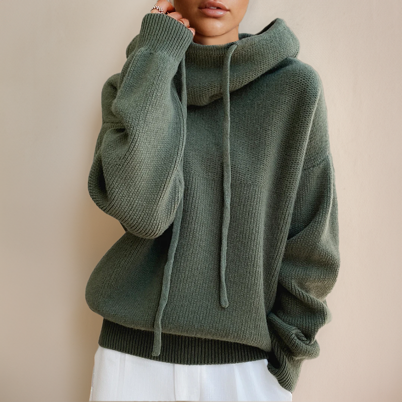 Stijlvolle dames hoodie met hoge kraag en comfortabele pasvorm