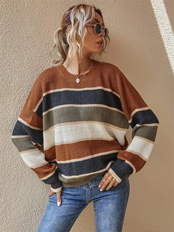 Noa's Gestreepte Crew Neck Trui voor Stijlvolle Reizen