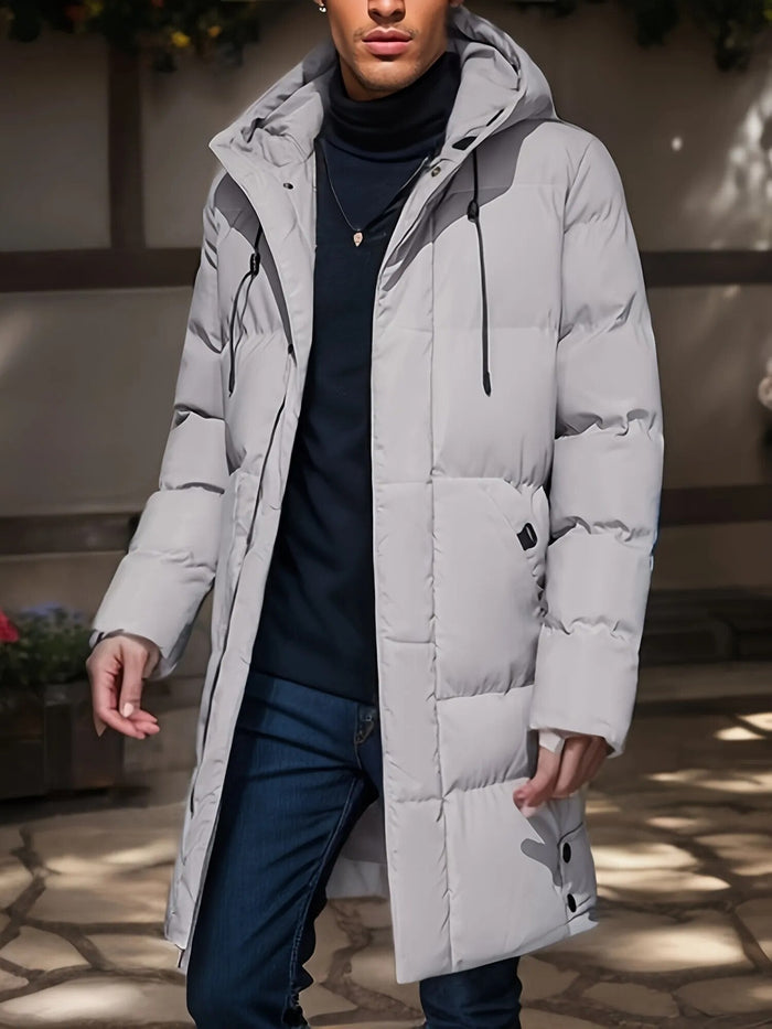 Stijlvolle lange herenwinterjas met comfortabele warmte