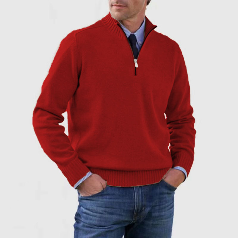 Stijlvolle heren sweater met halve rits voor elke gelegenheid