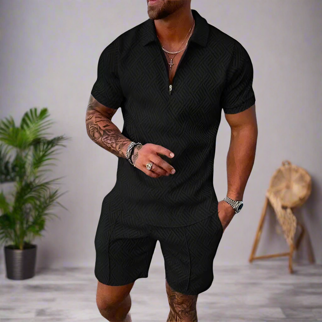 Heren zomercombinatie van polo en korte broek