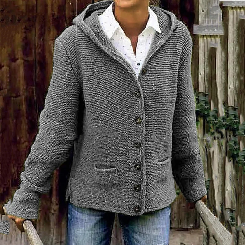 Vintage vest met capuchon en twee zakken