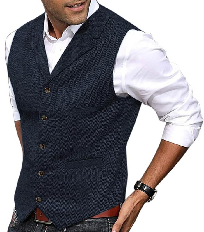Modieus klassiek heren gilet met knoopsluiting