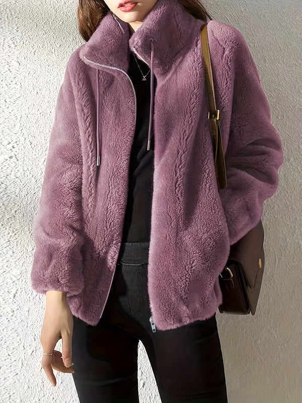 Elegante jas met sluiting en comfortabele mouwen