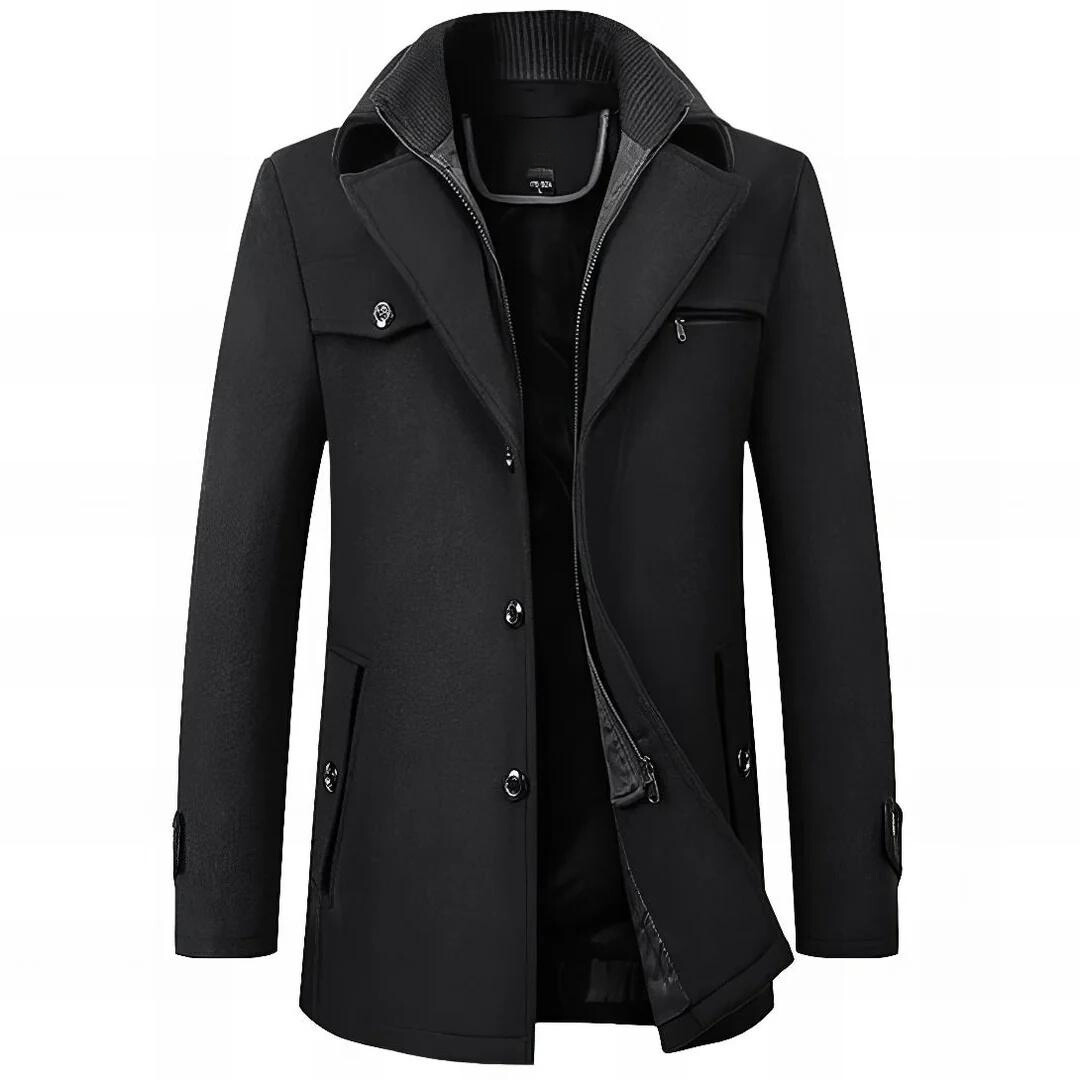 Modieuze Herenjas met Opstaande Kraag voor Dagelijkse Looks