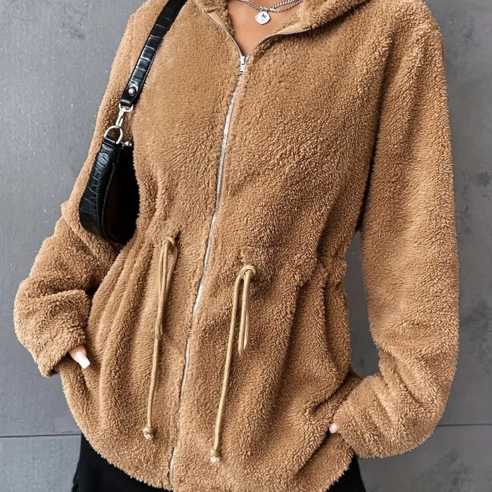 Casual Damesjas met Capuchon en Ritssluiting – Perfect voor Buiten