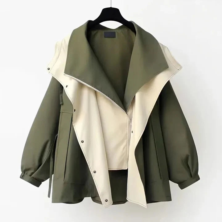 Comfortabele trenchcoat met lange mouwen en modieus ontwerp voor stadswandelingen