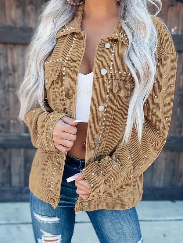 Stijlvolle Damesjas met Nieten en Effen Kleur in Streetwear Stijl