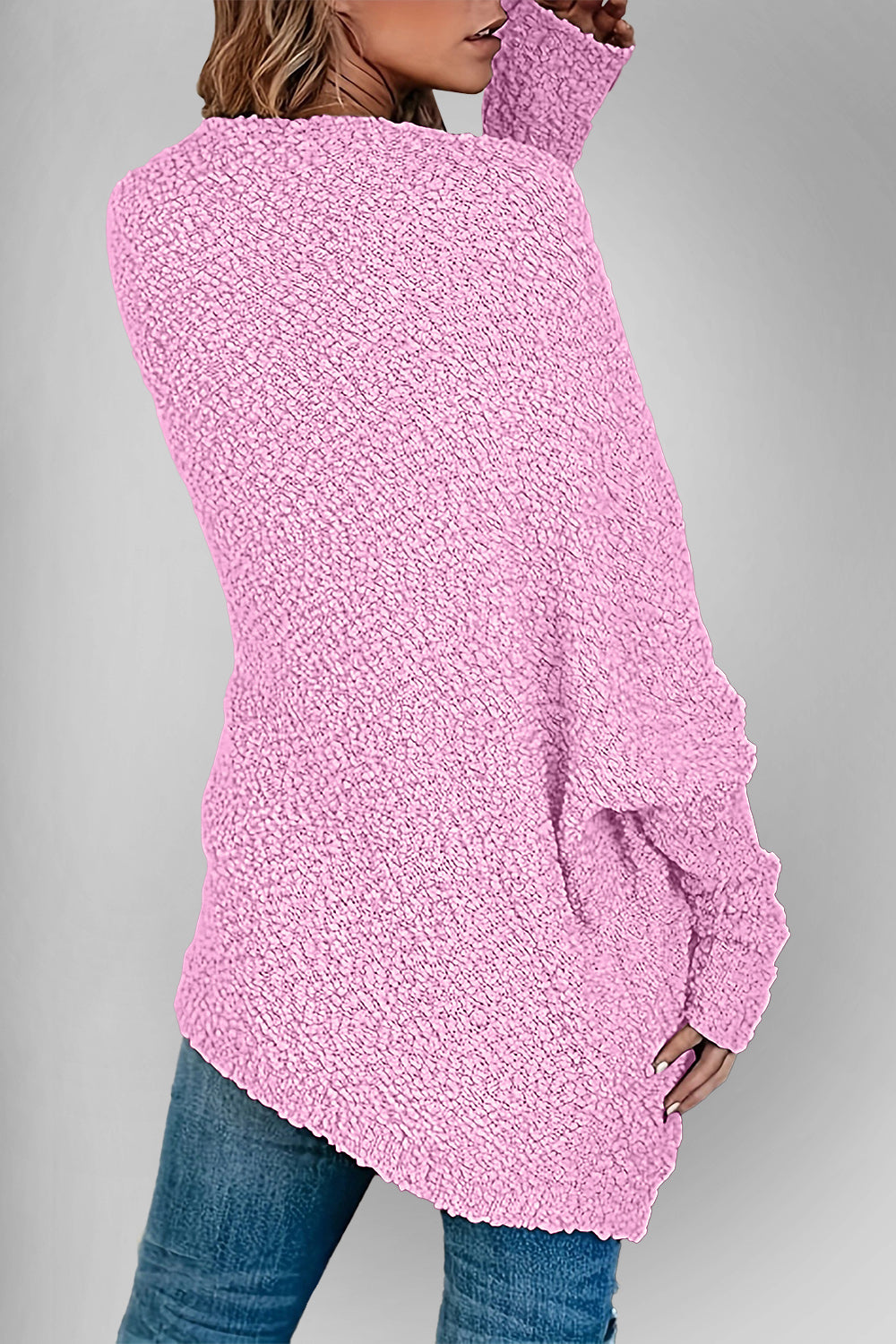 Emma's Dubbel Take Open Front Langen Mouwen Cardigan met Zakken