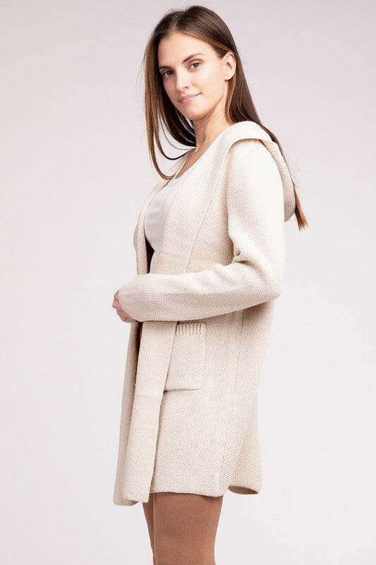 Lena Strikbare Heren Hoodie Open Voorkant Cardigan