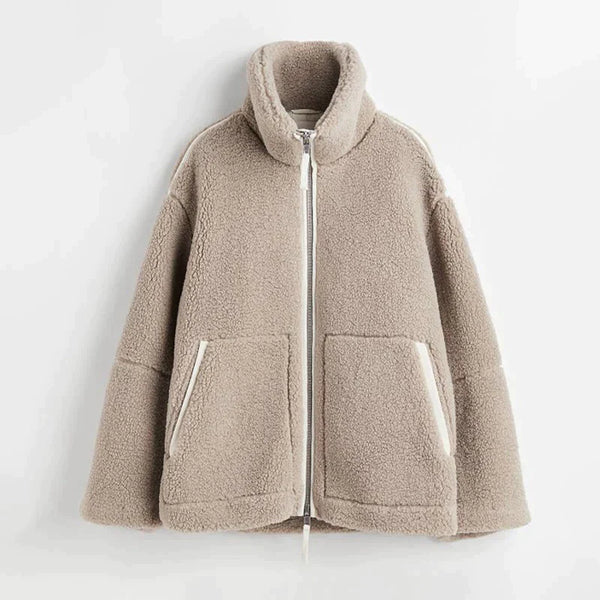 Gezellige oversized damesjas met rits, comfortabel en modieus