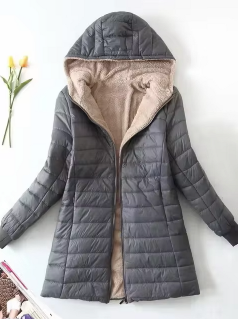 Comfortabele damesjas met capuchon voor dagelijks gebruik