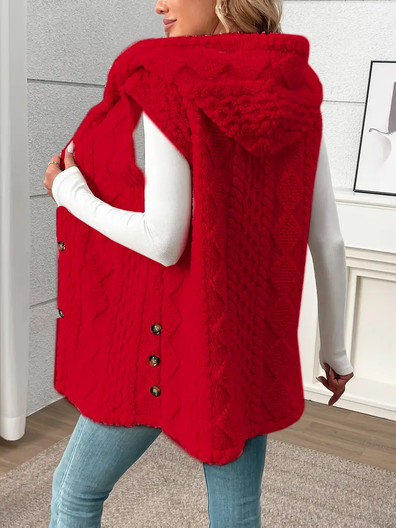 Dames gilet met capuchon en een verfijnde uitstraling