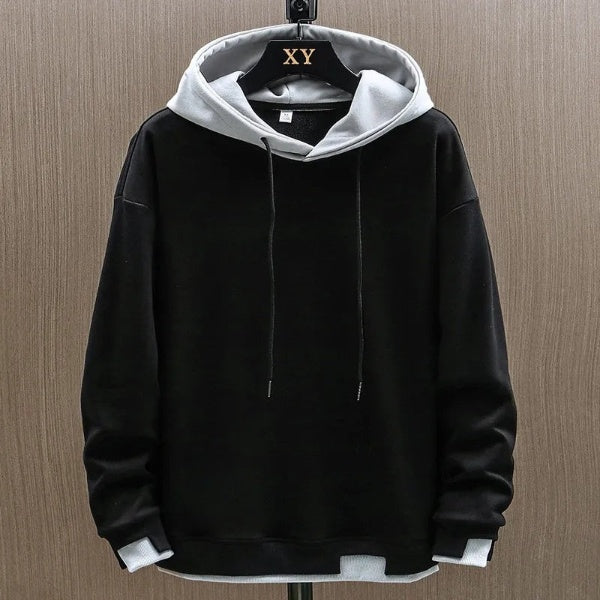 Trendy tweekleurige hoodie voor heren met comfortabele pasvorm
