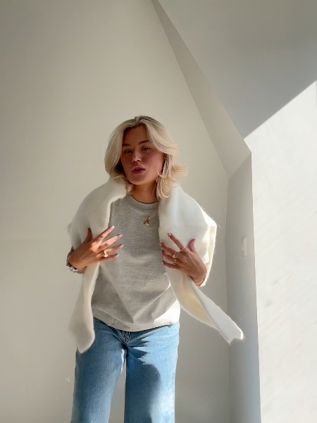 Casual damestrui met ronde hals voor een moderne look