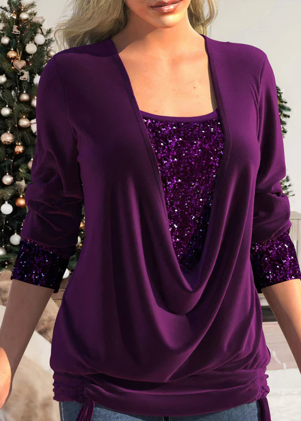 Stijlvolle glitterblouse voor dames – Ideaal voor feestelijke gelegenheden