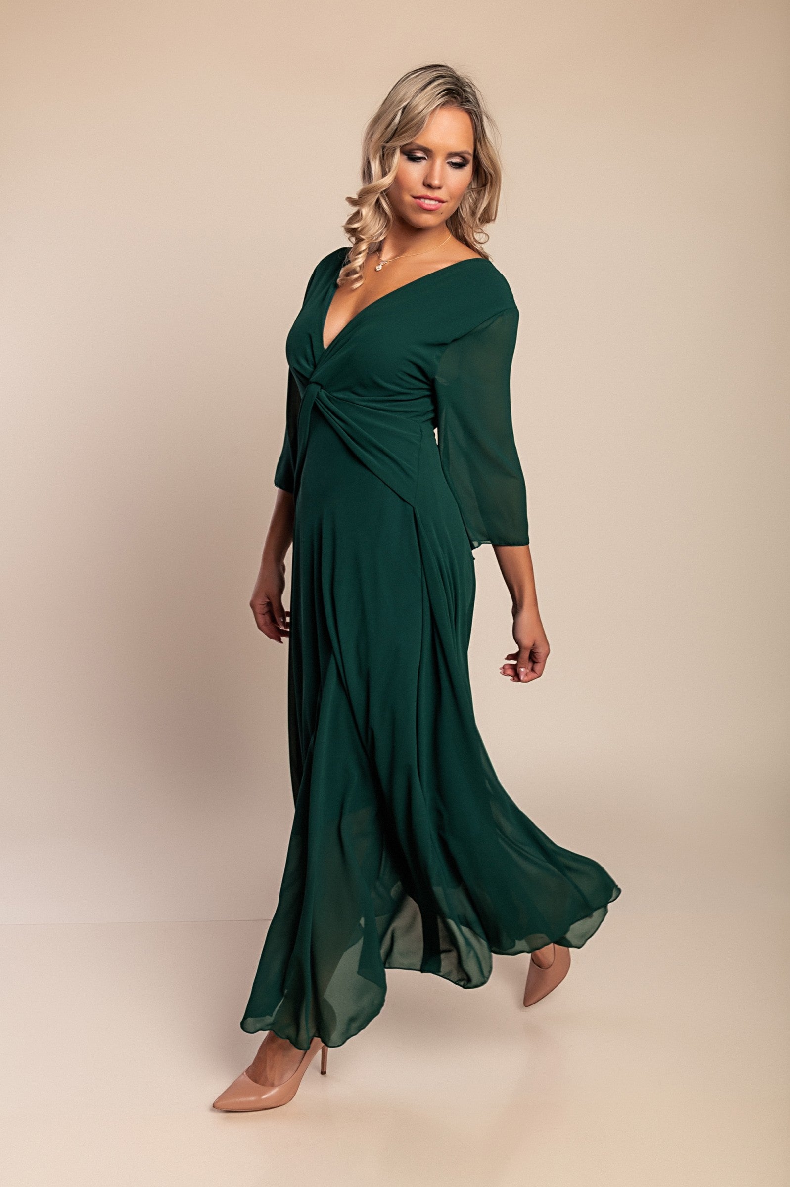 Maxi-jurk met V-hals en elegante uitstraling voor een stijlvolle look