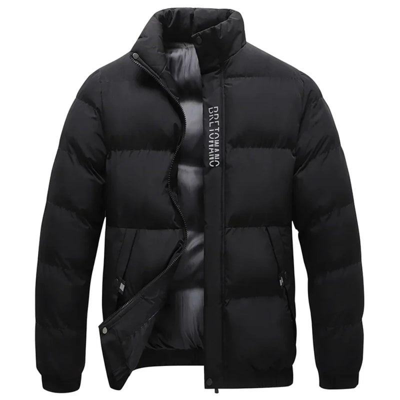 Comfortabele heren winterjas met trendy kraag en warme pasvorm