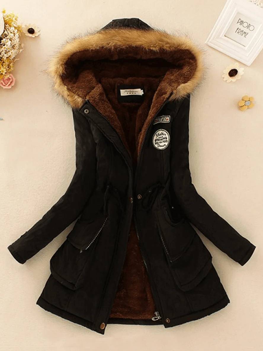 Stijlvolle dames parka in mid-lengte met rits