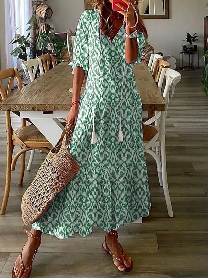 Modieuze Zomerse Midi Jurk met Licht Ontwerp