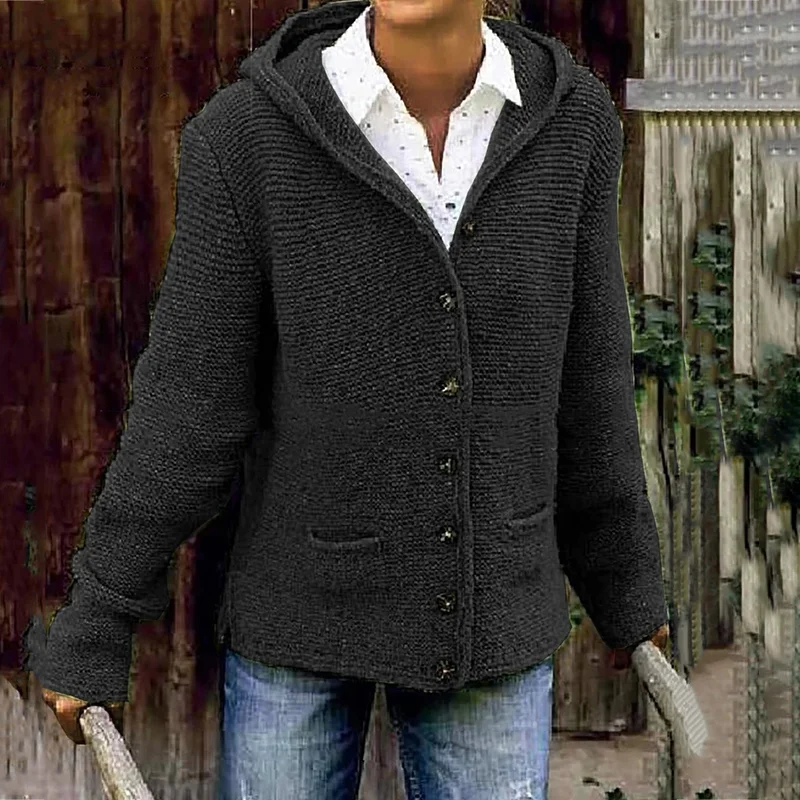 Vintage vest met capuchon en twee zakken