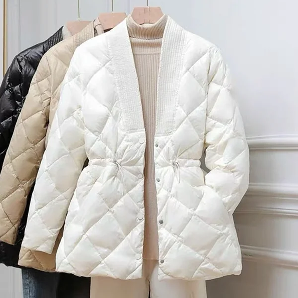 Herfst/Winter Damesjas: Parka van Hoge Kwaliteit met Warme Trekkoord en Zoete Oversized Pasvorm,
