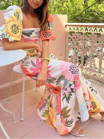 Maxi-jurk met bloemenpatroon, perfect voor een stijlvolle uitstraling