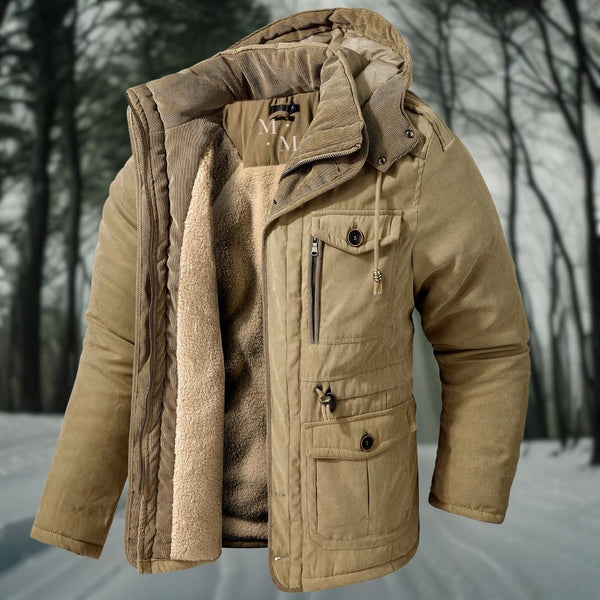Comfortabele heren winterjas met capuchon voor koude dagen
