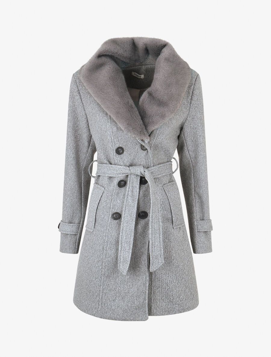 Elegante damesjas in monochroom ontwerp met unieke kraag