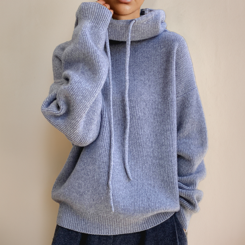 Stijlvolle dames hoodie met hoge kraag en comfortabele pasvorm