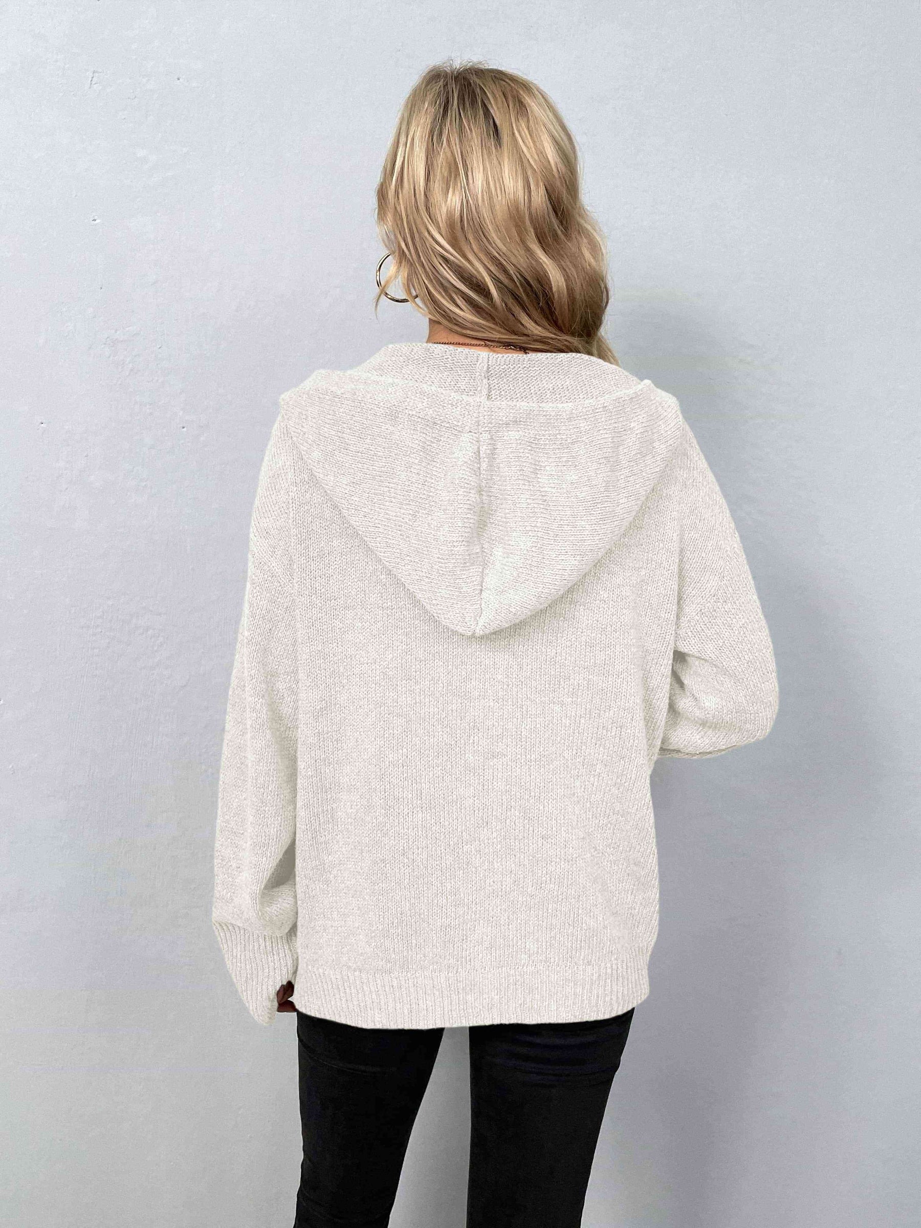 Knopen Hoodie Met Lange Mouwen voor Stijlvolle Vrouwen