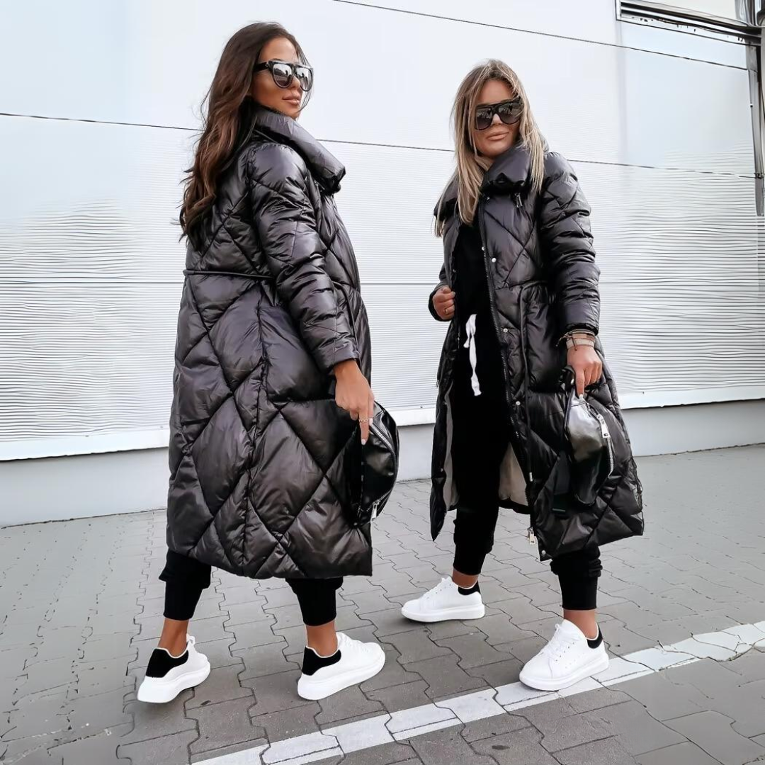Stijlvolle Lange Damesjas met Trendy Kraagontwerp – Perfect voor Koude Dagen