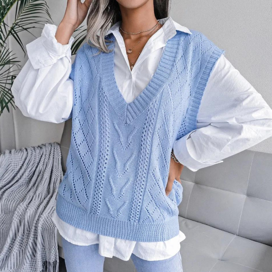 Modieuze dames V-hals casual gilet