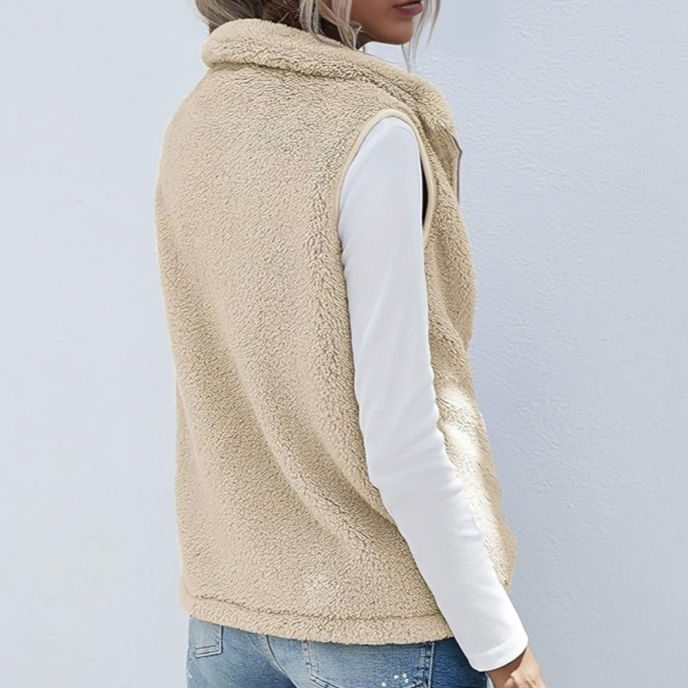 Warme en trendy damesgilet met handige rits