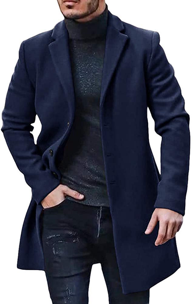 Elegante lange trenchcoat voor heren voor koud weer