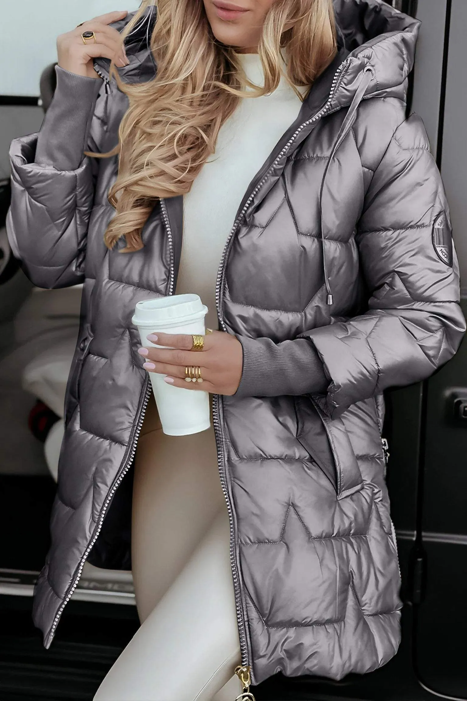 Dames Winterjas met Capuchon en Lange Mouwen – Casual Stijl voor Dagelijks Gebruik