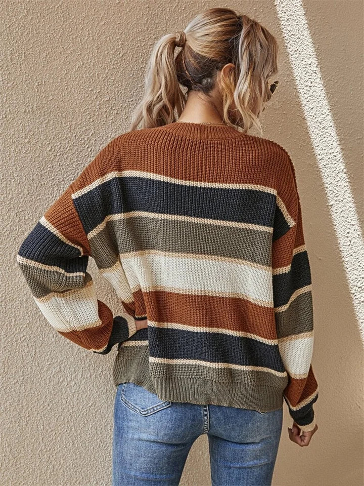 Noa's Gestreepte Crew Neck Trui voor Stijlvolle Reizen